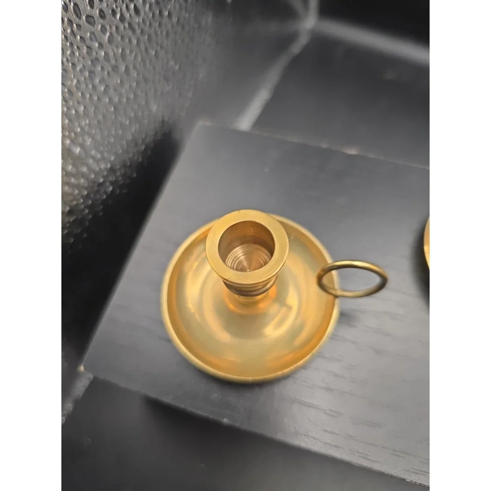 5 Miniature Brass Candle Holder 1-1/2